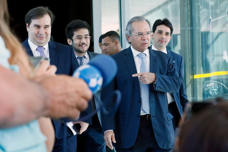 Presidente da Câmara dos Deputados, dep. Rodrigo Maia (DEM-RJ) em reunião com o Ministro da Economia, Paulo Guedes