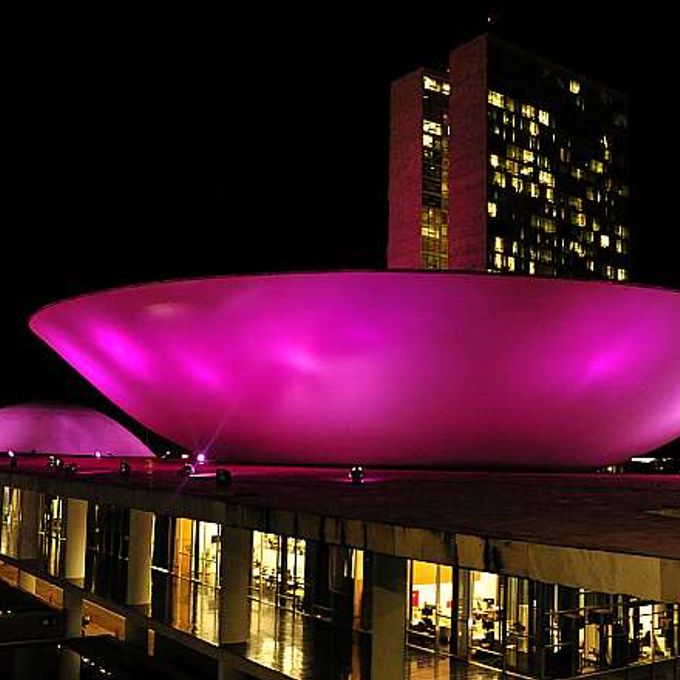 Palácio do Congresso Nacional iluminado de roxo - Purple Day - Dia Mundial da Conscientização da Epilepsia