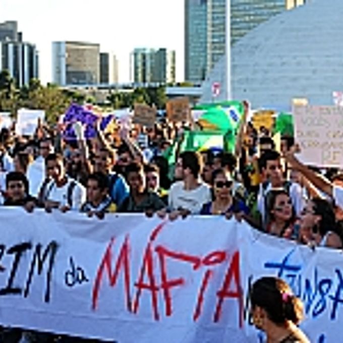 Manifestação em frente ao Congresso Nacional pelo fim da máfia dos transportes