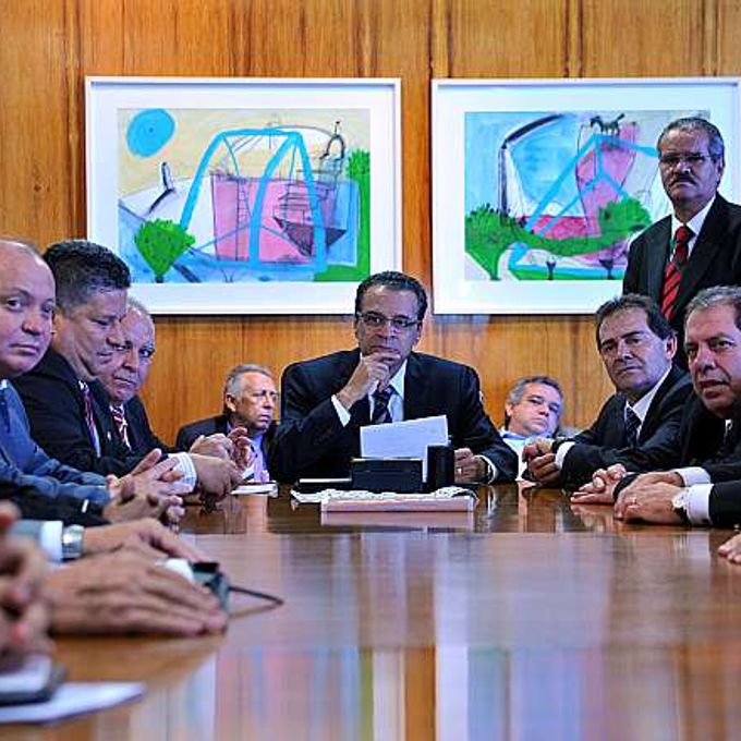 Reunião da Direção Executiva da Força Sindical com o presidente da Câmara, Henrique Eduardo Alves (PMDB-RN) para discutir sobre a 