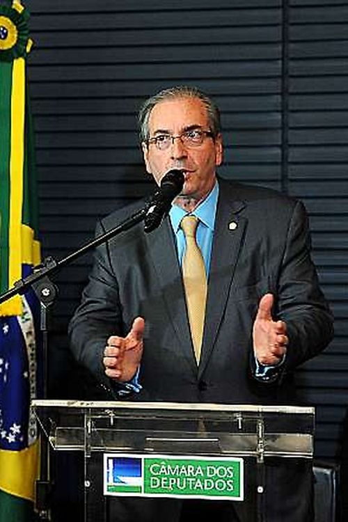 Presidente da Câmara, dep. Eduardo Cunha (PMDB-RJ) discursa durante cerimônia de posse do novo diretor-geral da Câmara