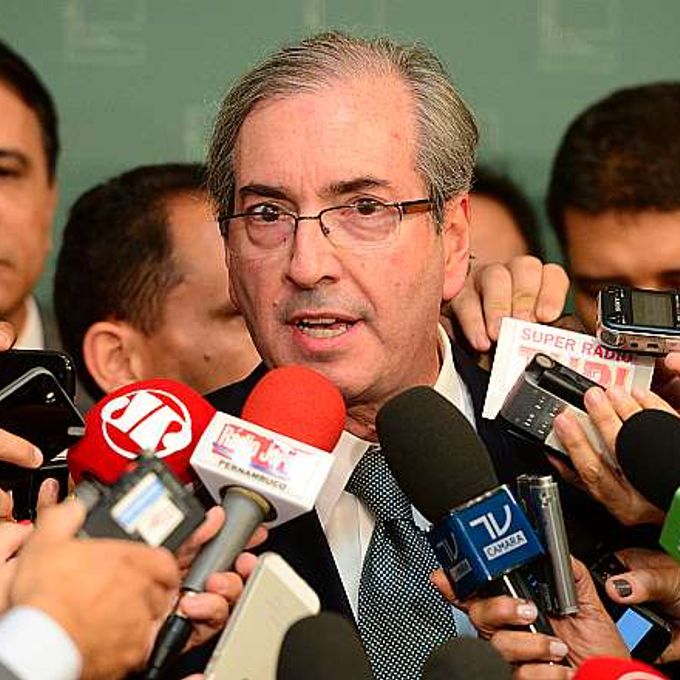 Novo presidente da Câmara, dep. Eduardo Cunha (PMDB-RJ) cconcede entrevista