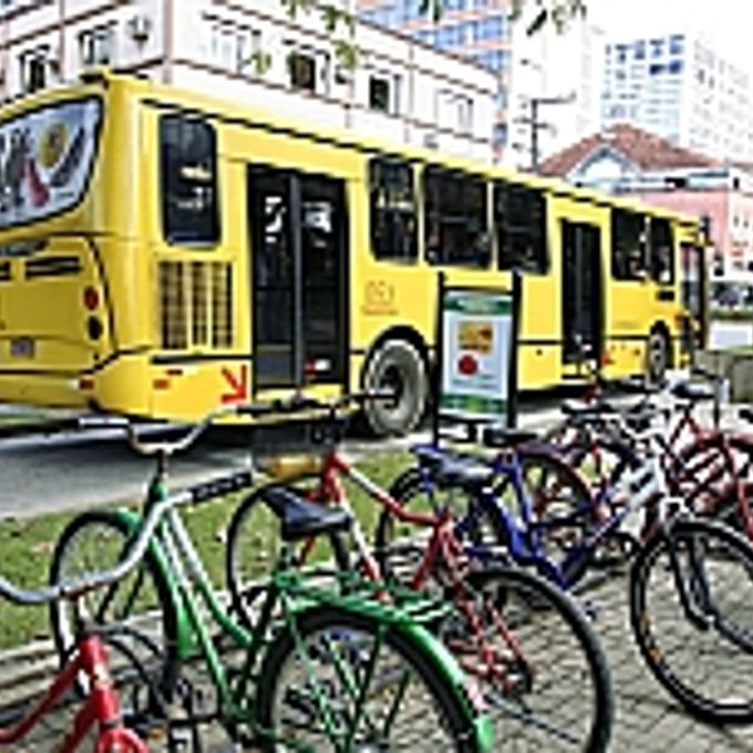 Terminal central de Joinville, conhecida como a cidade das bicicletas