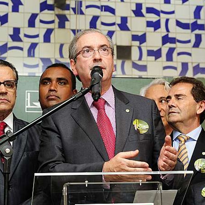 Ato de lançamento da Candidatura de Eduardo Cunha a presidência da Câmara. (foto) Eduardo Cunha (PMDB-SP) e presidente da Câmara Henrique Eduardo Alves