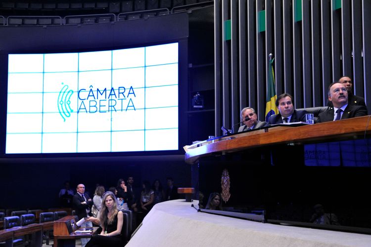 Lançamento do pacote de soluções “Câmara Aberta”. Presidente da Câmara, dep. Rodrigo Maia (DEM-RJ)