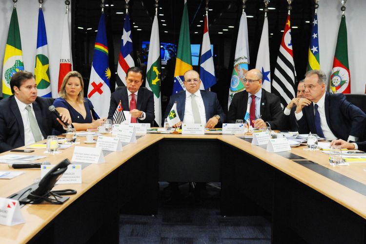 Fotos do Dia - reunião presidente da Câmara Rodrigo Maia governadores reforma Previdência