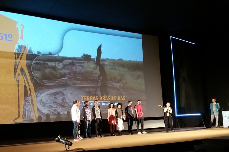 Cultura - geral - equipe filme Terras Brasileiras TV Câmara no Festival de Cinema de Brasília